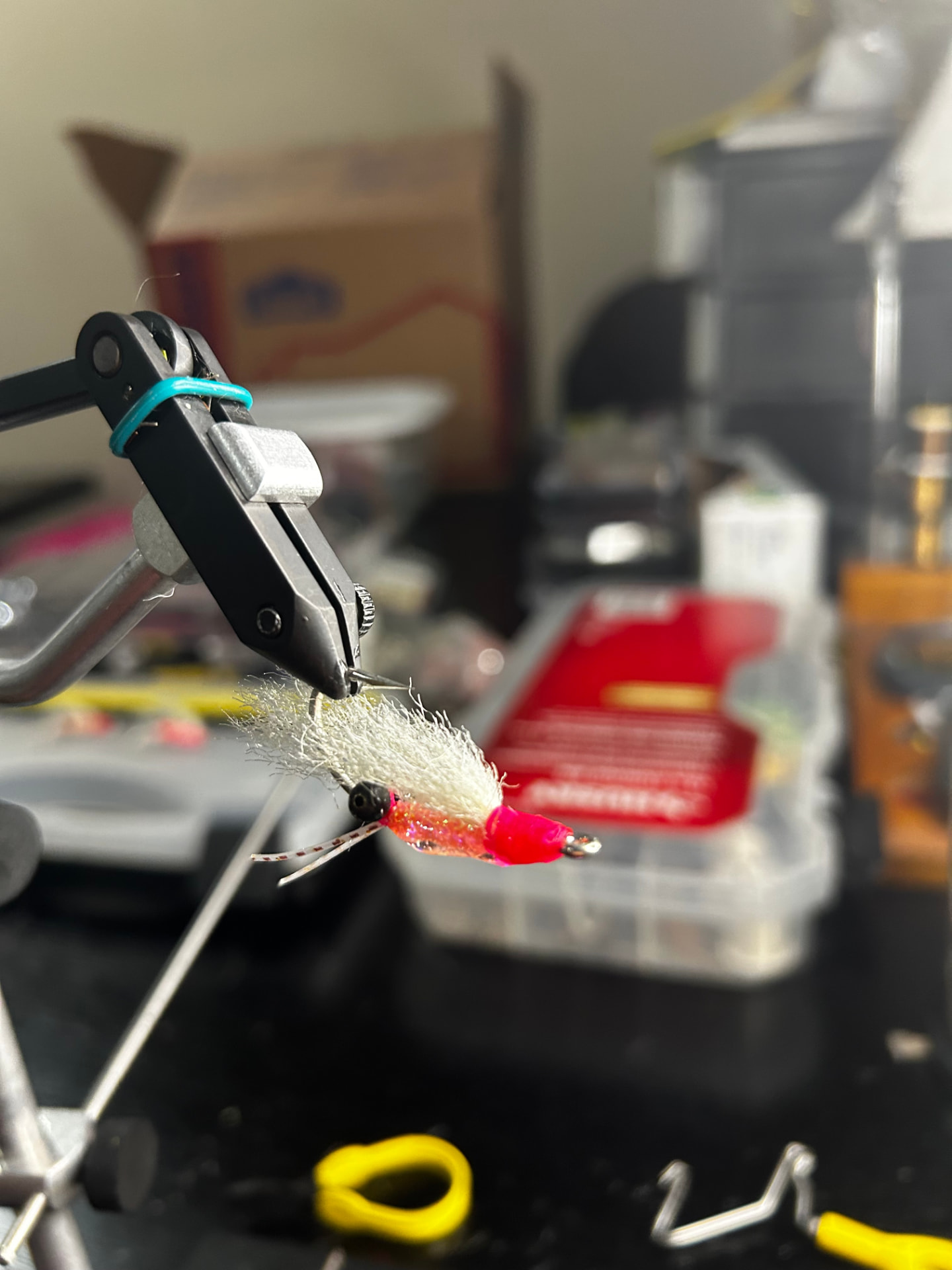Tying a fly at the bench